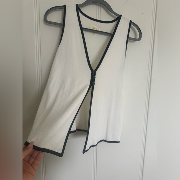 Anthropologie Maeve Colorblock Vest, Black and White, Size Medium - Picture 6 of 8
